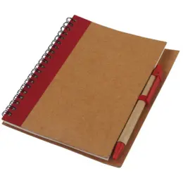 Recycle Notebook & Pen Red Closed